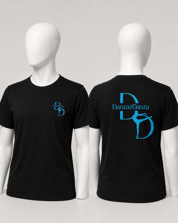 T-shirt nera, danza modern e contemporanea